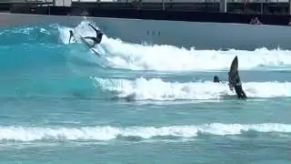 Mick Fanning at Urban Surf 7 February 2023 with Woolly TV