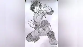How to draw Izuku Midoriya by one Pencil ✏️ | My hero academia Izuku art✏️