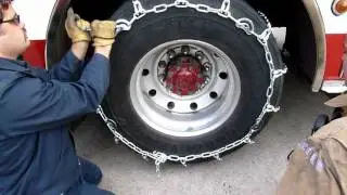 TireChain.com---Truck With Cam Tire Chains Installation