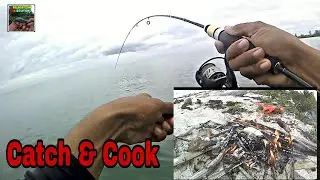 Mancing Di Karang Dangkal Umpan Udang, Hasilnya Langsung Dibakar || Catch & Cook