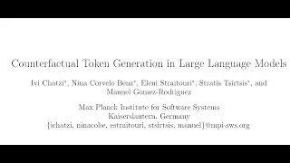 [QA] Counterfactual Token Generation in Large Language Models