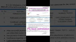 PG Spot Admission_G.M University_ Sambalpur 2022 || Odisha PG Admission 2022