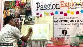 Water colour demonstration at Artizen art gallery delhi