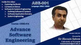 CSSE414 | Course Highlights | Advance Software Engineering | Sir Hussain Saleem