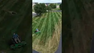Lawn mowing some satisfying stripes with the zero turn 