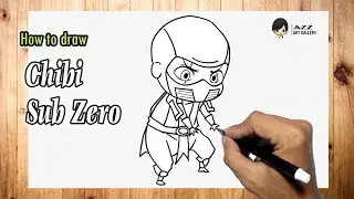 How to draw Chibi Sub Zero