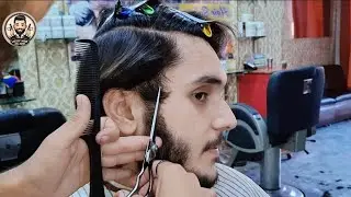 aircut,  beard detailing, men’s grooming, stylish haircut, Lucky Hair Saloon Multan, barber style,