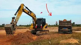 Excavator Loading Dump Truck Fast | Heavy Construction Work