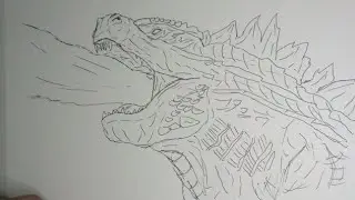 How to draw Godzilla evolved (atomic breath) || step by step || G x K the new empire