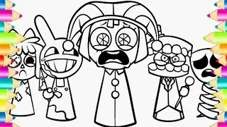 SPRUNKI, but they're The AMAZING DIGITAL CIRCUS Coloring Pages / How to Color INCREDIBOX SPRUNKI