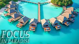 3.5H of Blue Serenity 🌊 Maldives Drone Views + Chill Music for Study, Work & Deep Focus