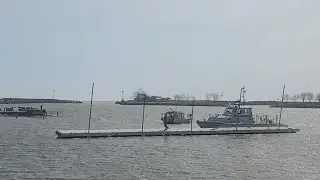 Racine County Sheriff Department Installing Floating Docks