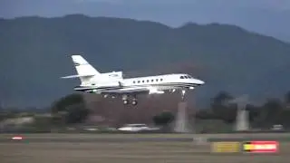 Kapiti Airport Paraparaumu - RARE 1st VISIT Dassault Falcon 50 N115MF Landing RWY16