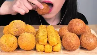 ASMR CHEESE BALL CHEESE STICK 뿌링치즈볼 치즈스틱 먹방 韓国 咀嚼音チーズボールとチーズスティックを食べる NO TALKING MUKBANG