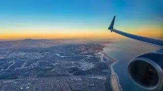 DELTA 737-900ER SUNSET LANDING AT LAX! SOCAL SCENERY & ATC AUDIO 🌆✈️ | SJD TO LAX