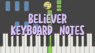 Keyboard Notes | Easy | Believer | Arvi School of Music