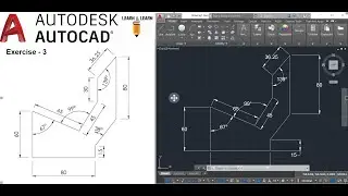 AutoCAD practice exercise 3 ll Based on polar angle ll