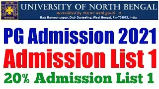 NBU PG Admission 2021. 20% Admission List 1