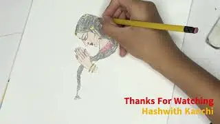How to Draw a Beautiful Indian Girl | Hashwith Kanchi #ViralVideo  #TrendingNow  #Tutorial  #Art
