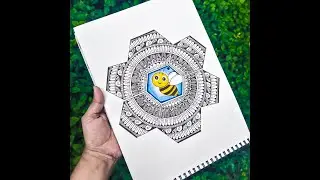 Bee Hive Mandala Art | Honeybee 🐝 | Step By Step For Beginners 