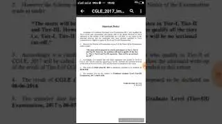 Latest notice regarding cgle 2017 separate cutoff for each tier