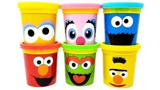 6 Can Heads Made of Play-Doh on Sesame Street: Big Bird, Abby, and Cookie Monster