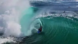 Bodyboarding Spitting Off The Edge Of The Peak Australia