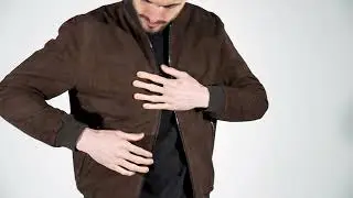 Bomber da Uomo in Vera Pelle Scamosciato Moro - A101SC