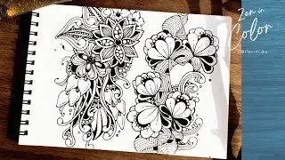 Calming Black‑Ink Zentangle  Slow, Meditative Line Art Drawing