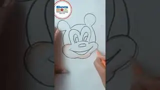 Mickey Mouse Face Drawing //Mickey Mouse Colour// #Mickey #YoutubeShort