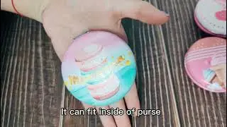 Pocket PU Leather Sublimation Portable Travel Cosmetic Makeup Mirror #mirror #makeupmirror #makeup