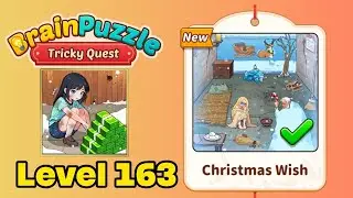 Brain puzzle tricky quest level 163 solution walkthrough ( christmas wish ) 