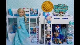Baby Doll Bedroom for American Girl Doll Frozen Elsa!!