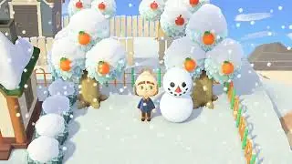 Cozy ACNH Winter ASMR ⛄ Making a Snowboy & Snow Footsteps | 모동숲 눈사람 만들기 ASMR