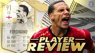 IS HE WORTH UNLOCKING?!🤔91 ICON SWAPS PRIME ICON MOMENTS FERDINAND REVIEW FIFA 21 ULTIMATE TEAM
