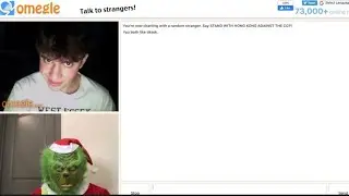 Scaring people on Omegle as the Grinch 😳😳😳 ( christmas ) (  trolling on omegle ) ( santa claus )