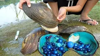 😱 Riverbed Enigma Solved: Girl Finds Giant, Pearl-Bursting Clam, Unleashing Nature's Glory!