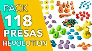 Pack de 118 Presas Escalada Revolution. Presas de escalada baratas. Climbing Holds for sale. Eclipse