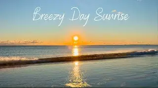 Panoramic Morning Beach View and Sunrise on a Breezy Day