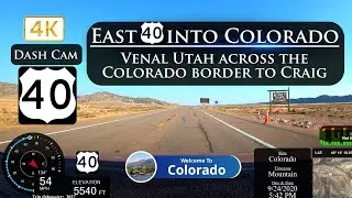 Driving East on US 40 from Vernal across the Colorado Border to Craig