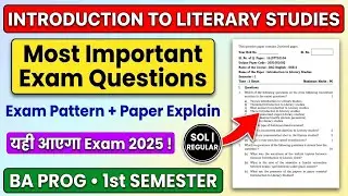 Introduction to Literary Studies Important Questions 1st semester BA Prog English SOL REGULAR