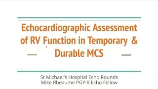 Echo Assessment of RV Function in Temporary & Durable Mechanical Circulatory Support (MCS)