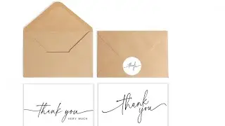 SPIRITDUST 52-pack Thank You Cards Bulk with Kraft Envelopes & Matching Stickers