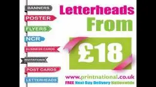 Letterhads printing From &pound;18 FREE Next Day Delivery Nationwide
