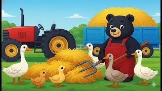 Feeding the Geese & Collecting Eggs 🐻🦢💛 – A Busy Day for the Bear Farmer! | Vehicles Farm Animated