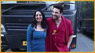 Comedian Krushna Abhishek and wife Kashmera Shah spotted on the sets of *Laughter Chefs Season 2