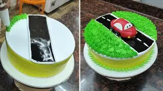 2kg Car Theme Cake Design | Yummy Cake Design Idea | Simple trick Car cake