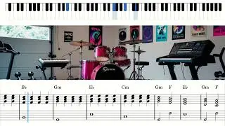 Piano Playalong &ldquo;Growing with the Sound&rdquo; | Scrolling Sheet Music + Animated Keyboard (Learn & Play!)