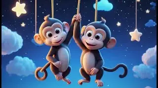 Six Little Monkeys Swing from Trees | Fun Kids Song | Toddler Rhymes and Movement Learning