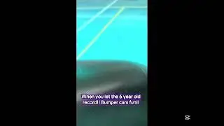 POV passenger seat from a 6 year old videoing Bumper Cars!